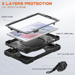 Custodia protettiva in silicone + PC con supporto e tracolla, For Samsung Galaxy Tab A7 Lite T220 / T225