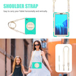 Custodia protettiva in silicone + PC con supporto e tracolla, For Samsung Galaxy Tab A7 Lite T220 / T225