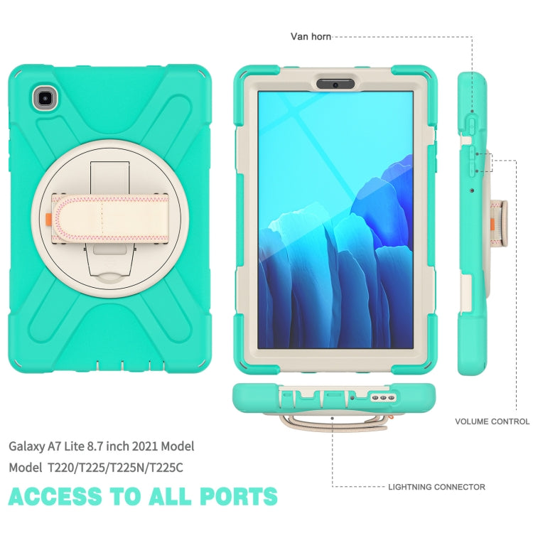 Custodia protettiva in silicone + PC con supporto e tracolla, For Samsung Galaxy Tab A7 Lite T220 / T225