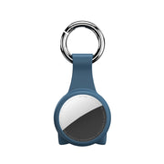 Custodia protettiva antiurto in silicone antigraffio con gancio portachiavi per AirTag, Round Shape, Cat Ear