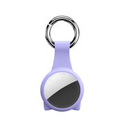 Custodia protettiva antiurto in silicone antigraffio con gancio portachiavi per AirTag, Round Shape, Cat Ear