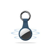 Custodia protettiva antiurto in silicone antigraffio con gancio portachiavi per AirTag, Round Shape, Cat Ear