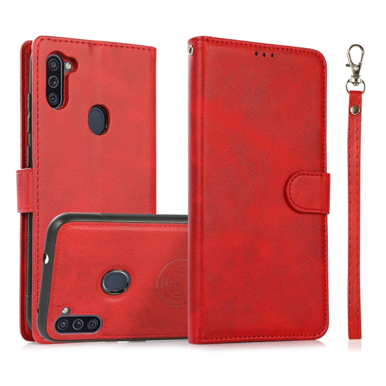 Calf Texture 2 in 1 Cover posteriore magnetica staccabile Custodia in pelle flip orizzontale con supporto e slot per carte e portafoglio e cornice per foto, For Samsung Galaxy A11 / M11, For Samsung Galaxy A21, For Samsung Galaxy A21s                  ...