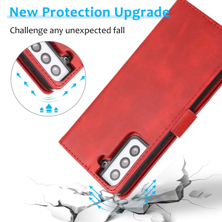 Calf Texture 2 in 1 Cover posteriore magnetica staccabile Custodia in pelle flip orizzontale con supporto e slot per carte e portafoglio e cornice per foto, For Samsung Galaxy S21 5G