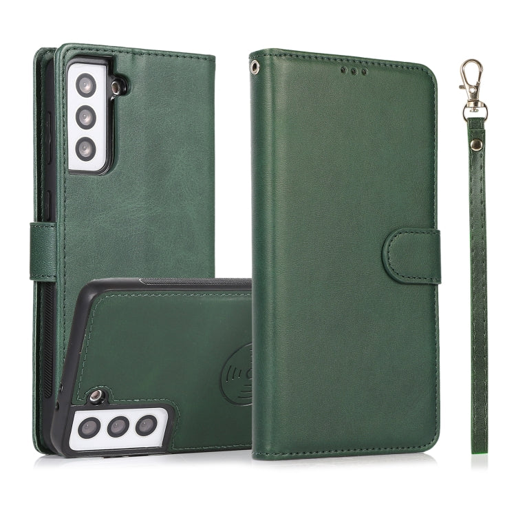 Calf Texture 2 in 1 Cover posteriore magnetica staccabile Custodia in pelle flip orizzontale con supporto e slot per carte e portafoglio e cornice per foto, For Samsung Galaxy S21 5G