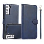 Calf Texture 2 in 1 Cover posteriore magnetica staccabile Custodia in pelle flip orizzontale con supporto e slot per carte e portafoglio e cornice per foto, For Samsung Galaxy S21 5G