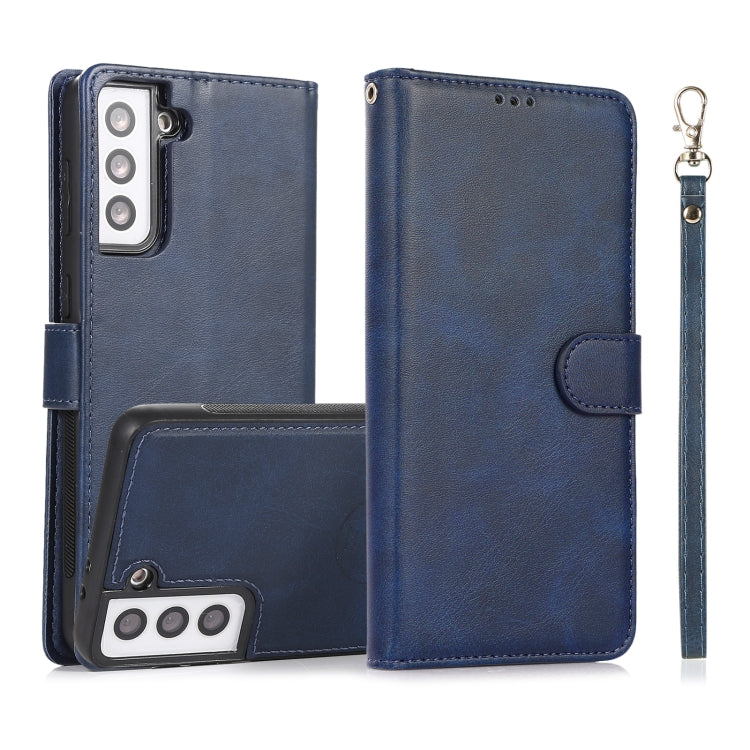Calf Texture 2 in 1 Cover posteriore magnetica staccabile Custodia in pelle flip orizzontale con supporto e slot per carte e portafoglio e cornice per foto, For Samsung Galaxy S21 5G