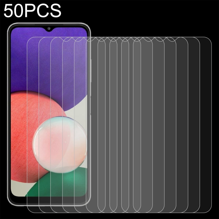 50 pellicole in vetro temperato da 0,26 mm 9H 2,5D, For OnePlus Nord CE 5G / Nord CE 2 5G (50 PCS), For Samsung Galaxy A22 4G (50 PCS), For Samsung Galaxy A22 5G  (50 PCS), For Samsung Galaxy S21 FE 5G (50 PCS)