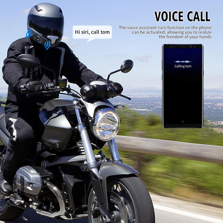 WUPP Bluetooth 5.1 S2 Casco da motociclista Auricolare interfono Bluetooth full duplex