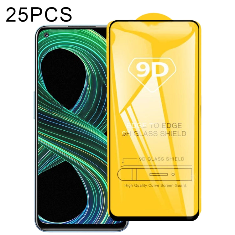 25 pellicole in vetro temperato a schermo intero con colla piena 9D, For OPPO Realme 8 5G (25 PCS), For OPPO Realme 8 / 8 Pro / 9 Pro+ (25 PCS)