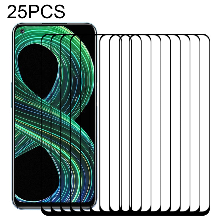 Pellicola in vetro temperato a schermo intero con colla intera da 25 pezzi, For OPPO Realme 8 5G (25 PCS), For OPPO Realme 8 / 8 Pro (25 PCS)