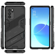 Punk Armor 2 in 1 PC + custodia antiurto in TPU con supporto invisibile, For OPPO Reno6 Pro 5G, For OPPO Reno6 5G, For Xiaomi Redmi Note 10 Pro 5G