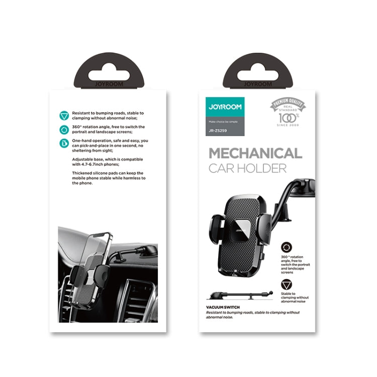 JOYROOM JR-ZS259 Supporto per auto meccanico con rotazione a 360 gradi, stile: ventosa a braccio lungo, JR-ZS259