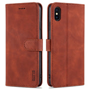 AZNS Skin Feel Calf Texture Custodia in pelle con apertura orizzontale con slot per carte, supporto e portafoglio, For iPhone XS Max, For iPhone XR