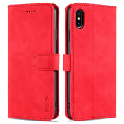 AZNS Skin Feel Calf Texture Custodia in pelle con apertura orizzontale con slot per carte, supporto e portafoglio, For iPhone XS Max, For iPhone XR