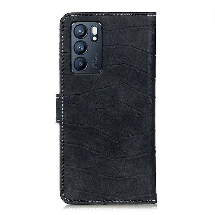 Custodia in pelle a vibrazione orizzontale con struttura in coccodrillo con supporto, slot per carte e portafoglio, For OPPO Reno6 5G, For OPPO Reno6 Pro 5G, For OPPO Reno6 Pro+ 5G