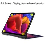 Custodia in pelle PU a vibrazione orizzontale con motivo a disegno colorato Custer Texture con supporto, For Lenovo Yoga Pad Pro 13 inch YF K606F
