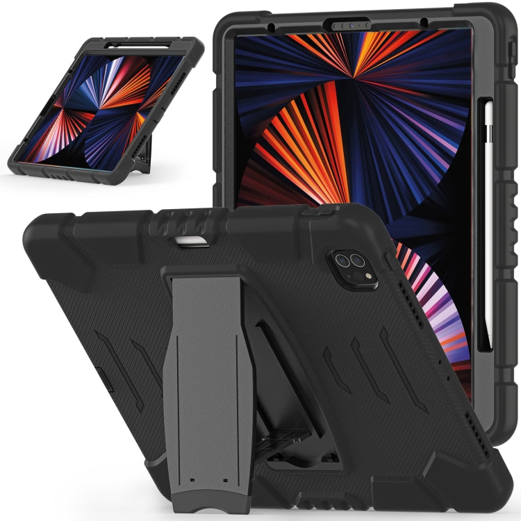 Cornice dello schermo di protezione a 3 strati + PC + Custodia combinata antiurto in silicone con supporto, For iPad Pro 12.9 2022 / 2021, For iPad Pro 12.9 2020