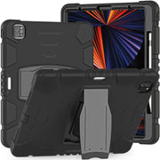 Cornice dello schermo di protezione a 3 strati + PC + Custodia combinata antiurto in silicone con supporto, For iPad Pro 12.9 2022 / 2021, For iPad Pro 12.9 2020