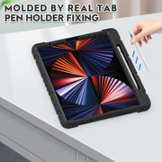 Cornice dello schermo di protezione a 3 strati + PC + Custodia combinata antiurto in silicone con supporto, For iPad Pro 12.9 2022 / 2021, For iPad Pro 12.9 2020