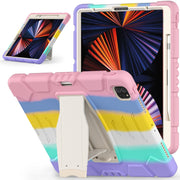 Cornice dello schermo di protezione a 3 strati + PC + Custodia combinata antiurto in silicone con supporto, For iPad Pro 12.9 2022 / 2021, For iPad Pro 12.9 2020