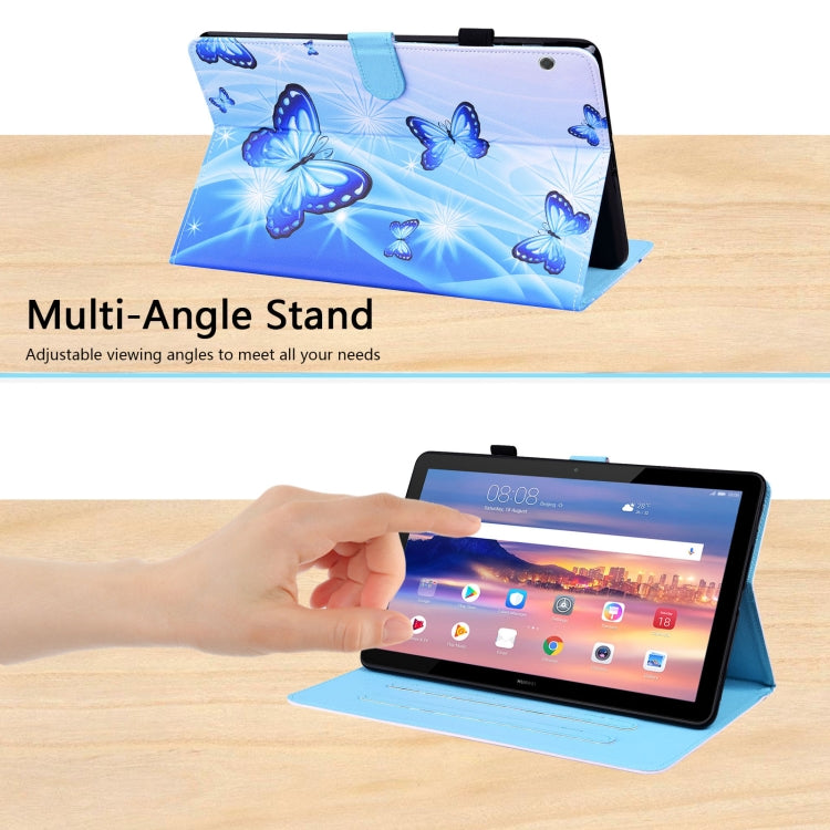 Custodia in pelle flip orizzontale con motivo animale con supporto, slot per schede e cornice per foto, For Huawei MediaPad T5 10.1 inch, For Huawei MatePad T 10 / T 10s / Honor Enjoy 2 10.1
