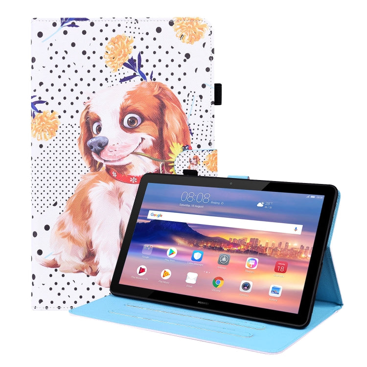 Custodia in pelle flip orizzontale con motivo animale con supporto, slot per schede e cornice per foto, For Huawei MediaPad T5 10.1 inch, For Huawei MatePad T 10 / T 10s / Honor Enjoy 2 10.1