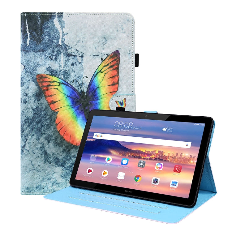 Custodia in pelle flip orizzontale con motivo animale con supporto, slot per schede e cornice per foto, For Huawei MediaPad T5 10.1 inch, For Huawei MatePad T 10 / T 10s / Honor Enjoy 2 10.1