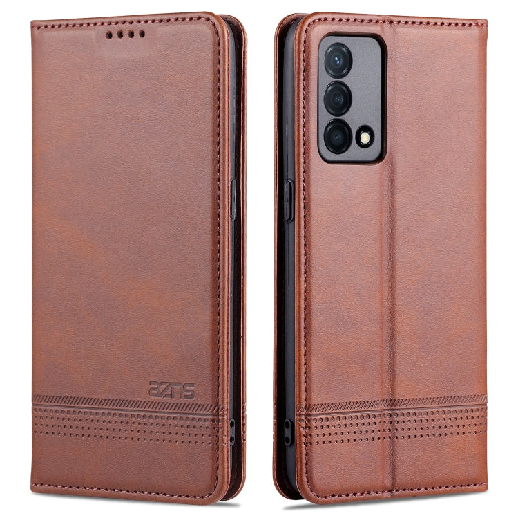 AZNS Custodia in pelle a vibrazione orizzontale con struttura in vitello magnetico con slot per carte, supporto e portafoglio, For OPPO K9 5G, For OPPO Reno6 / Reno6 Pro