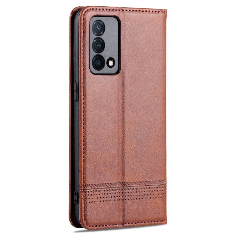 AZNS Custodia in pelle a vibrazione orizzontale con struttura in vitello magnetico con slot per carte, supporto e portafoglio, For OPPO K9 5G, For OPPO Reno6 / Reno6 Pro