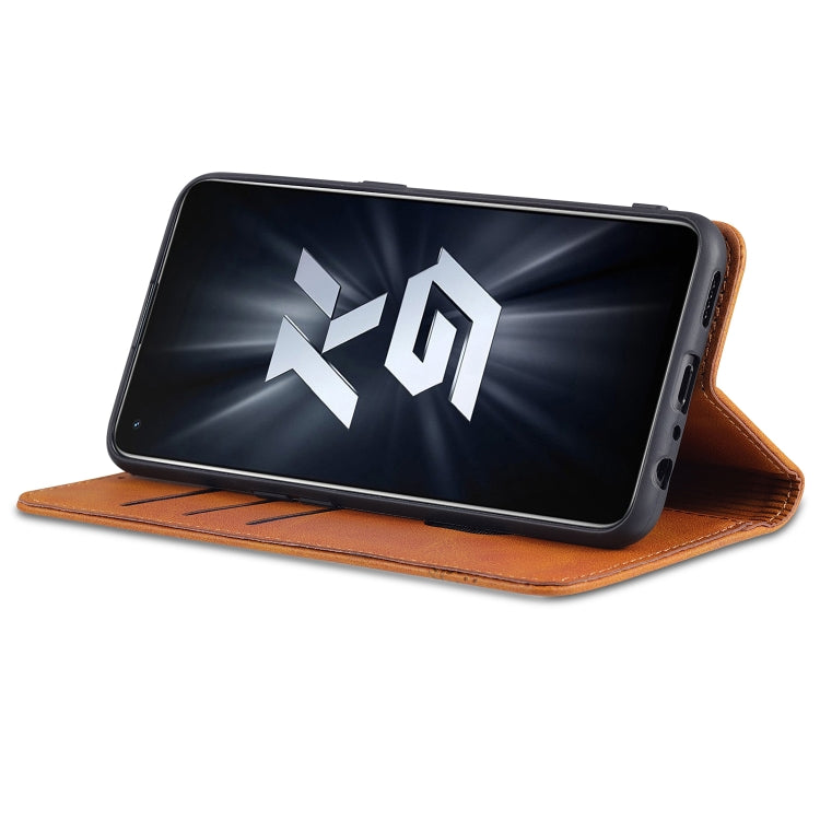 AZNS Custodia in pelle a vibrazione orizzontale con struttura in vitello magnetico con slot per carte, supporto e portafoglio, For OPPO K9 5G, For OPPO Reno6 / Reno6 Pro