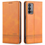 AZNS Custodia in pelle a vibrazione orizzontale con struttura in vitello magnetico con slot per carte, supporto e portafoglio, For OPPO K9 5G, For OPPO Reno6 / Reno6 Pro