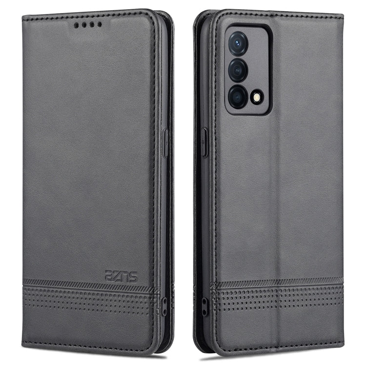 AZNS Custodia in pelle a vibrazione orizzontale con struttura in vitello magnetico con slot per carte, supporto e portafoglio, For OPPO K9 5G, For OPPO Reno6 / Reno6 Pro