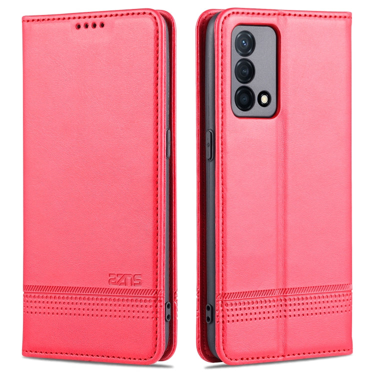 AZNS Custodia in pelle a vibrazione orizzontale con struttura in vitello magnetico con slot per carte, supporto e portafoglio, For OPPO K9 5G, For OPPO Reno6 / Reno6 Pro