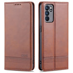 AZNS Custodia in pelle a vibrazione orizzontale con struttura in vitello magnetico con slot per carte, supporto e portafoglio, For OPPO K9 5G, For OPPO Reno6 / Reno6 Pro