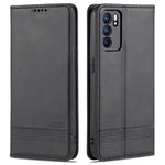 AZNS Custodia in pelle a vibrazione orizzontale con struttura in vitello magnetico con slot per carte, supporto e portafoglio, For OPPO K9 5G, For OPPO Reno6 / Reno6 Pro