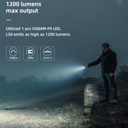 WUBEN L50 Torcia LED portatile ricaricabile USB