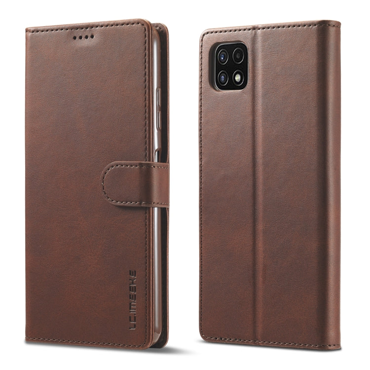 LC.IMEEKE Custodia in pelle a vibrazione orizzontale con struttura in vitello con supporto, slot per schede e portafoglio, For Samsung Galaxy A22 5G