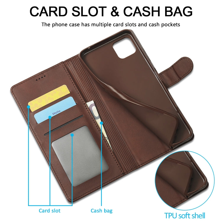 LC.IMEEKE Custodia in pelle a vibrazione orizzontale con struttura in vitello con supporto, slot per schede e portafoglio, For Samsung Galaxy A22 5G