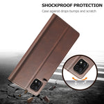 LC.IMEEKE Custodia in pelle a vibrazione orizzontale con struttura in vitello con supporto, slot per schede e portafoglio, For Samsung Galaxy A22 5G