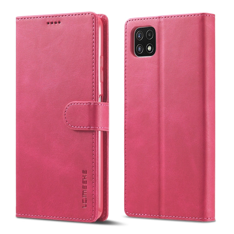 LC.IMEEKE Custodia in pelle a vibrazione orizzontale con struttura in vitello con supporto, slot per schede e portafoglio, For Samsung Galaxy A22 5G