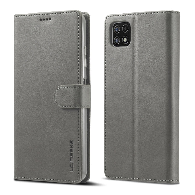 LC.IMEEKE Custodia in pelle a vibrazione orizzontale con struttura in vitello con supporto, slot per schede e portafoglio, For Samsung Galaxy A22 5G