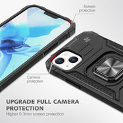 Armatura magnetica TPU antiurto + custodia per PC con supporto per anello in metallo, For iPhone 13 mini, For iPhone 13, For iPhone 13 Pro, For iPhone 13 Pro Max