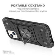 Armatura magnetica TPU antiurto + custodia per PC con supporto per anello in metallo, For iPhone 13 mini, For iPhone 13, For iPhone 13 Pro, For iPhone 13 Pro Max