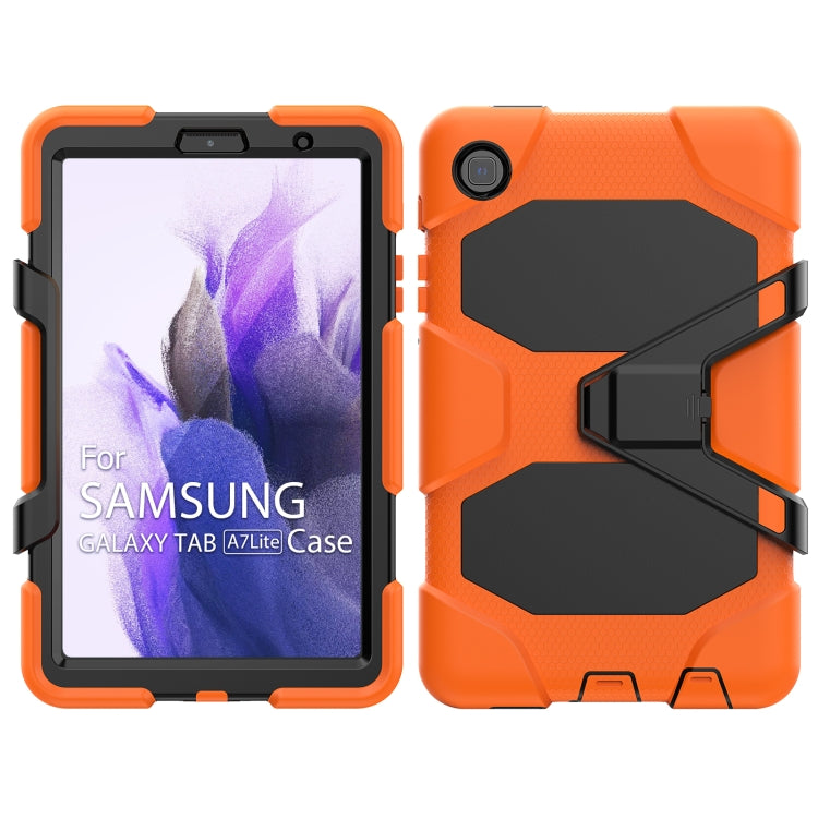 Custodia protettiva antiurto in silicone colorato + PC con supporto e slot per penna, For Samsung Galaxy A7 Lite 8.7 2021 T220 / T225