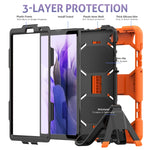 Custodia protettiva antiurto in silicone colorato + PC con supporto e slot per penna, For Samsung Galaxy A7 Lite 8.7 2021 T220 / T225