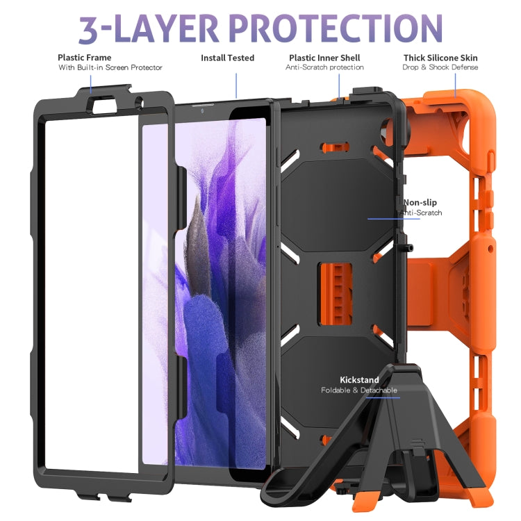 Custodia protettiva antiurto in silicone colorato + PC con supporto e slot per penna, For Samsung Galaxy A7 Lite 8.7 2021 T220 / T225