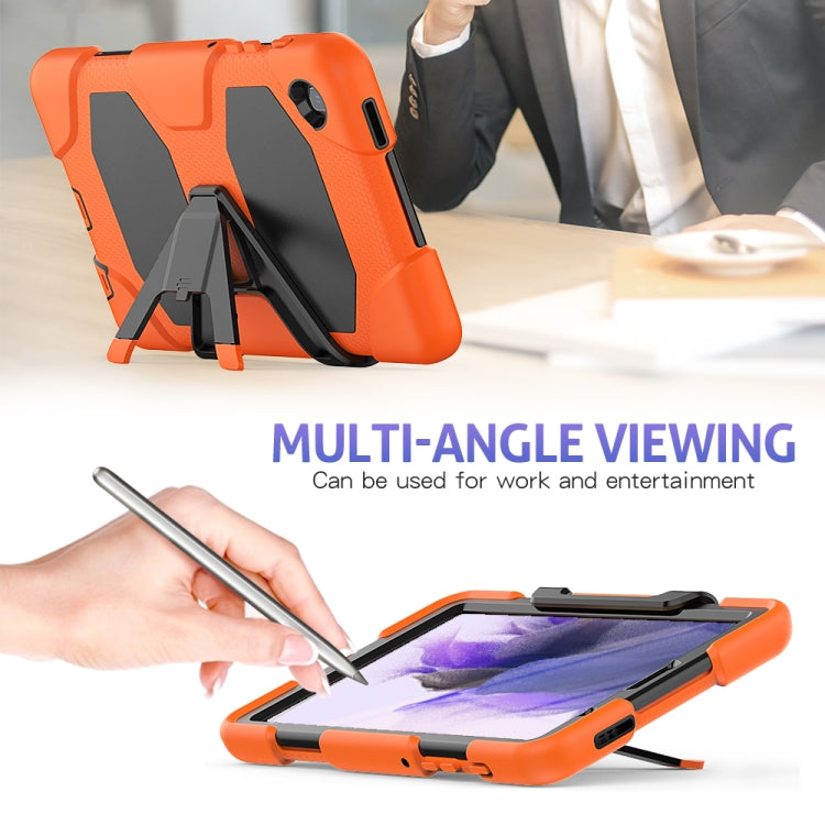 Custodia protettiva antiurto in silicone colorato + PC con supporto e slot per penna, For Samsung Galaxy A7 Lite 8.7 2021 T220 / T225