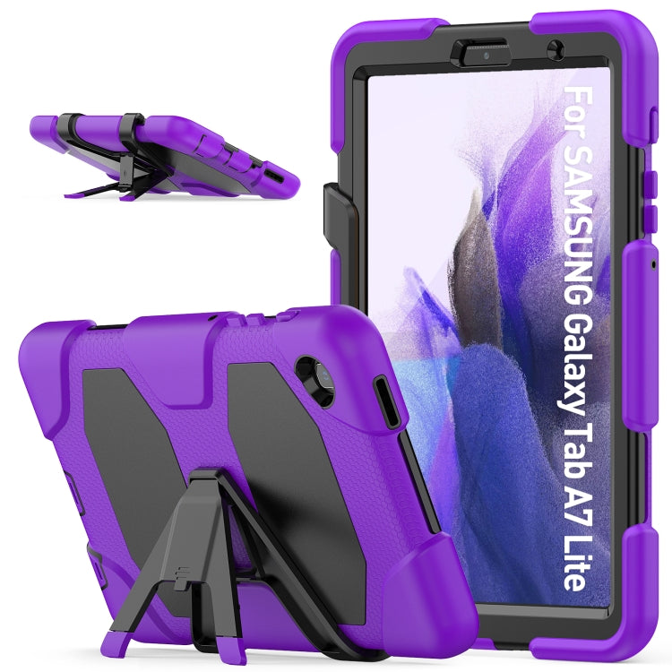 Custodia protettiva antiurto in silicone colorato + PC con supporto e slot per penna, For Samsung Galaxy A7 Lite 8.7 2021 T220 / T225