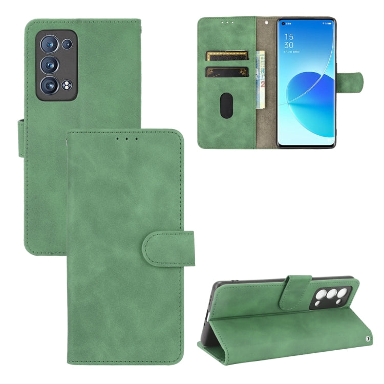 Tinta unita Skin Feel Fibbia magnetica Flip orizzontale Custodia in pelle PU con struttura in vitello con supporto e slot per schede e portafoglio, For OPPO Reno5 A(Japan), For OPPO Reno6 Pro+, For OPPO Reno6 Pro, For OPPO Reno6